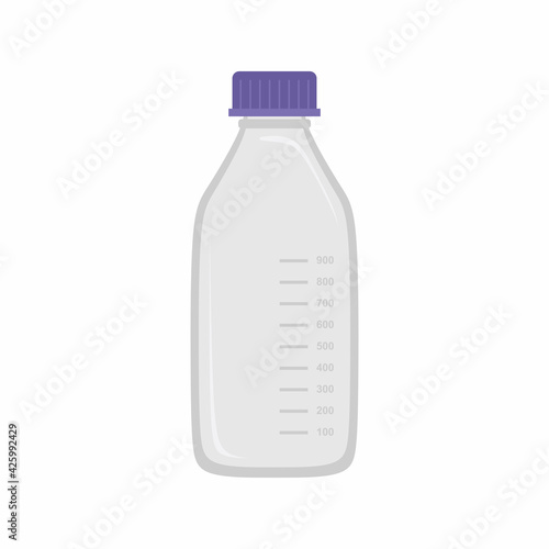 Reagent solvents bottle icon design element. Chemistry laboratory equipment. Chemical, scientific, educational vector illustration flat cartoon style isolated on white background