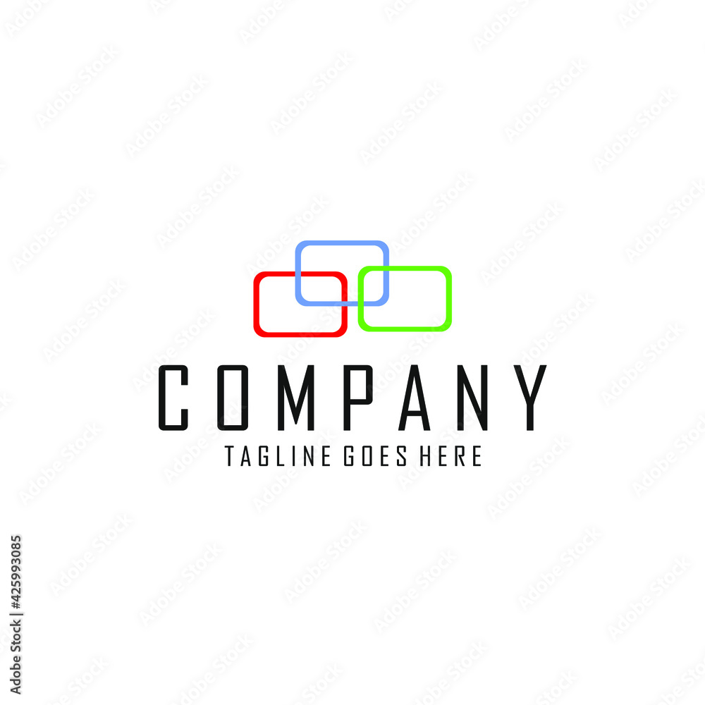 abstract logo, three squares intertwined with each other abstract logo, three squares intertwined with each other