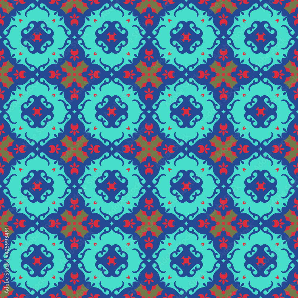 Vector ornamental seamless pattern. Background and wallpaper in ethnic style. Vector illustration can be used for backgrounds, motifs, textile, wallpapers, fabrics, gift wrapping, templates.