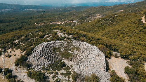 aerial view of Kyaneai Antik Kenti near Demre in Turkey photo