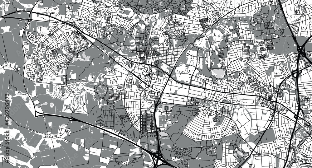 Naklejka premium Urban vector city map of Ballerup, Denmark