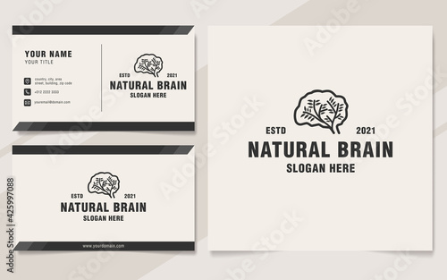 Natural Brain logo template monogram style