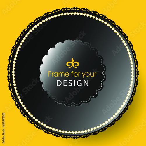 Template for your design with Round element for packing, banner, flyer, print design, modern design, cover art, templates, decorated, brochures, flyers. Workpiece for your design. Vector	
