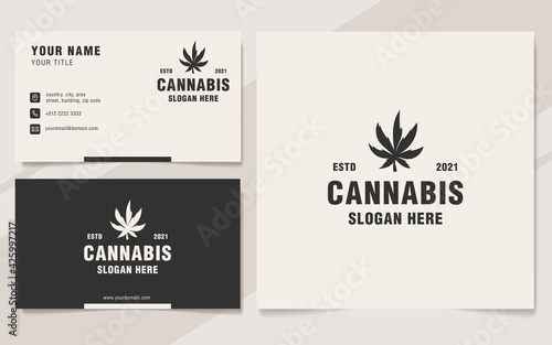 Cannabis logo template monogram style