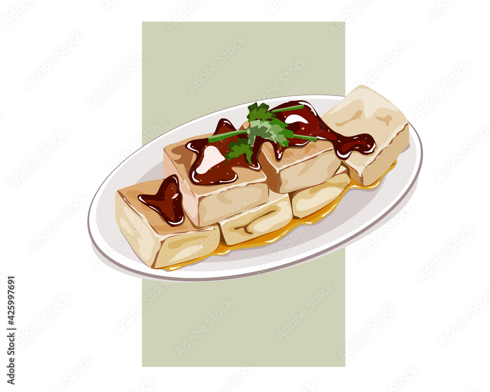 Stinky tofu, The Chinese form of fermented tofu that has a strong odor in a dish. Isolated close