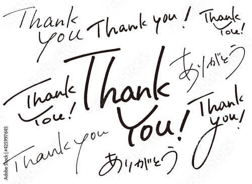 手書き文字『thank you / ありがとう』