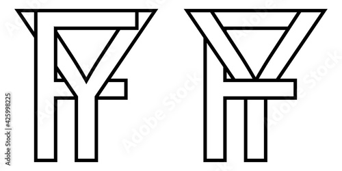 Logo sign fy, yf icon sign ...