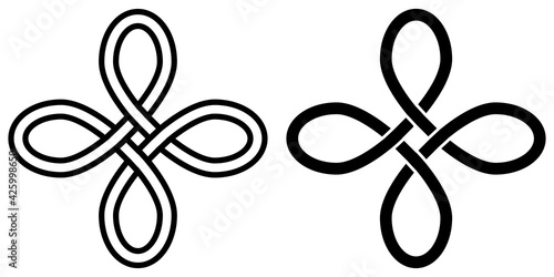 Symbol of happiness talisman amulet Celtic knot vector symbol of attracting good luck and wealth money, love, health, happiness and goodness