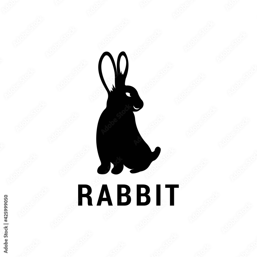 Fototapeta premium Rabbit logo template isolated on white background