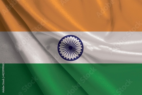 Indian Flag Vector Illustration with high quality fabric clothe v