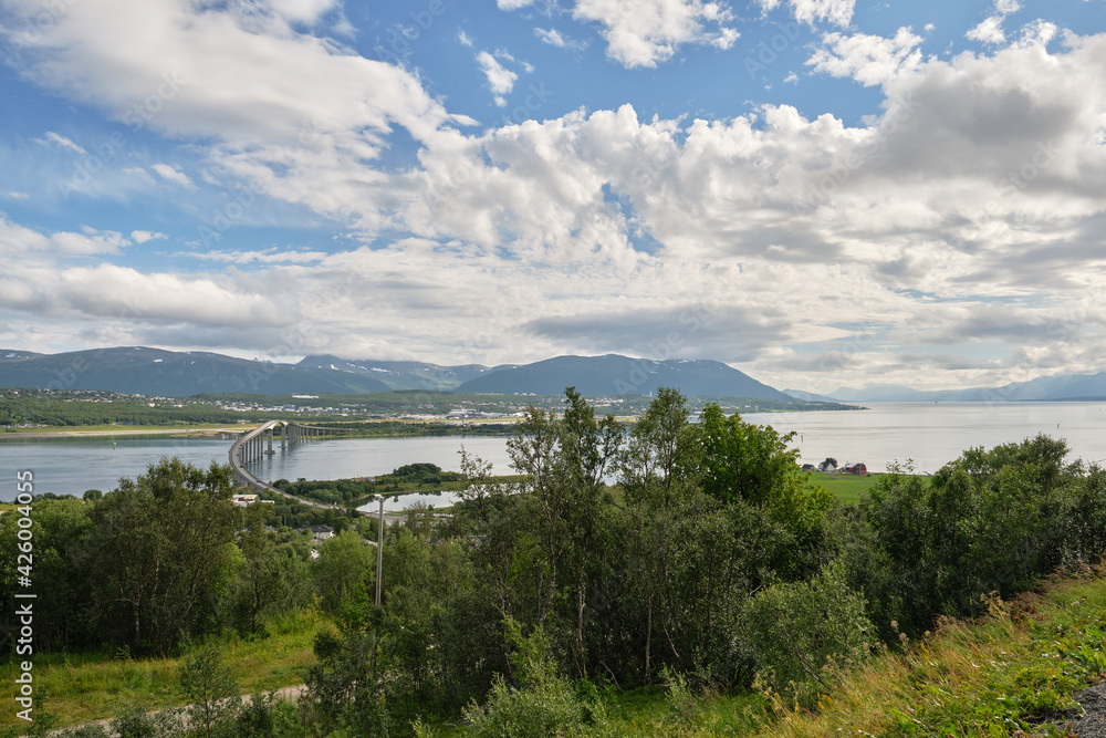 Scenic view of one the bridges of  Tromso