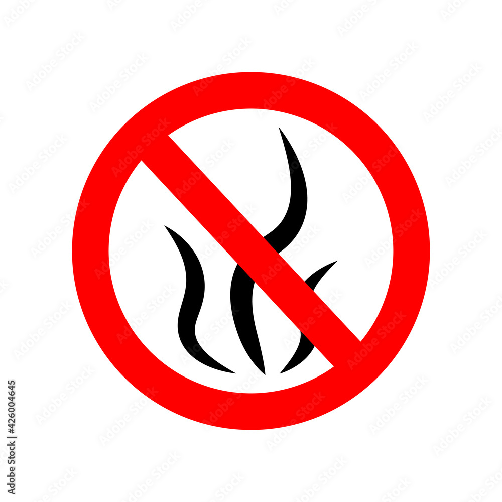 Strong flavors are forbidden symbol vector icon. No bad smells icon illustration. Strong flavors are forbidden symbol vector icon. No bad smells icon illustration.