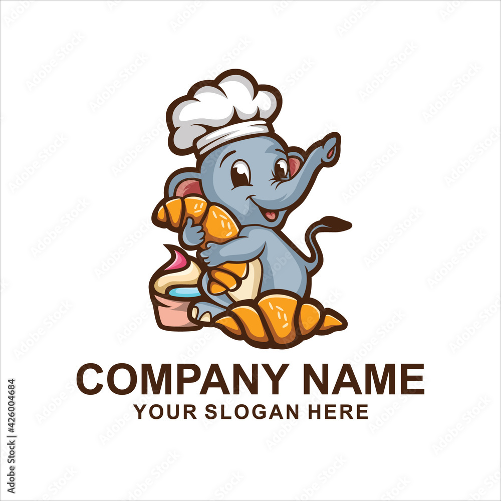 bakery elepant kids logo vector bakery elepant kids logo vector