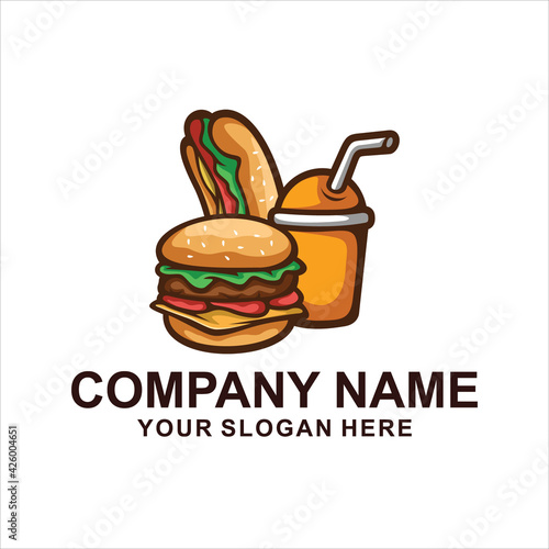 hotdog burger logo vector