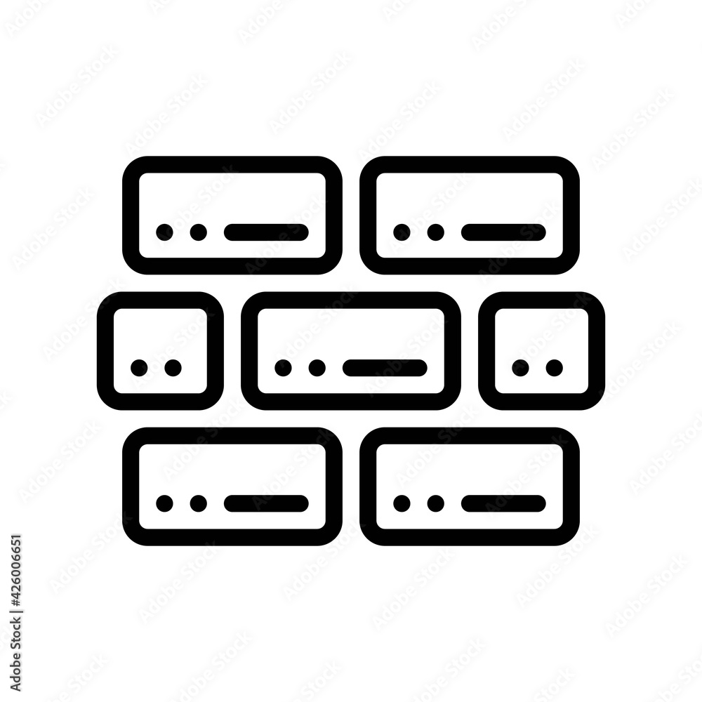 bricks icon in line style isolated on white background. EPS 10 bricks icon in line style isolated on white background. EPS 10