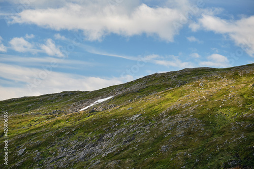 Scenic view of sky and mountains in Norway