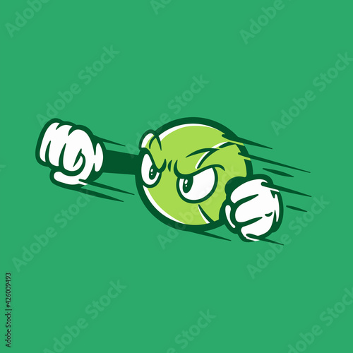 Tennis Ball Character Vector Cartoon