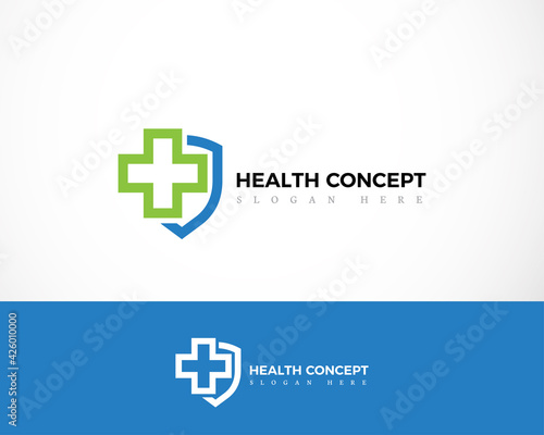 health protect logo line creative design illustration vector simple symbol
