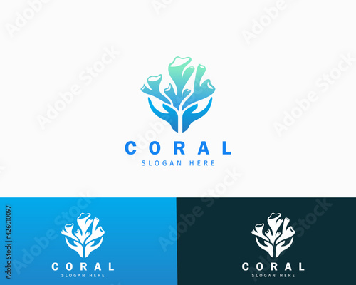 coral logo icon creative design vector