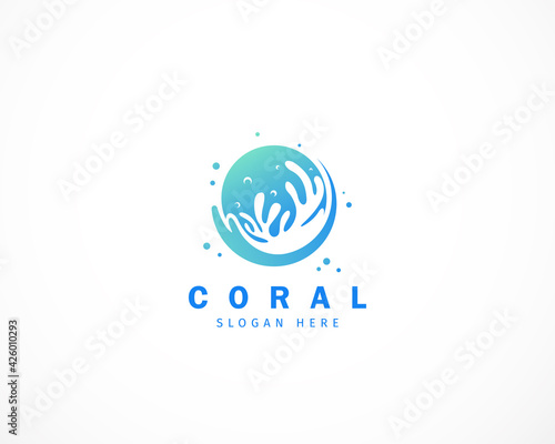 coral logo icon creative design vector