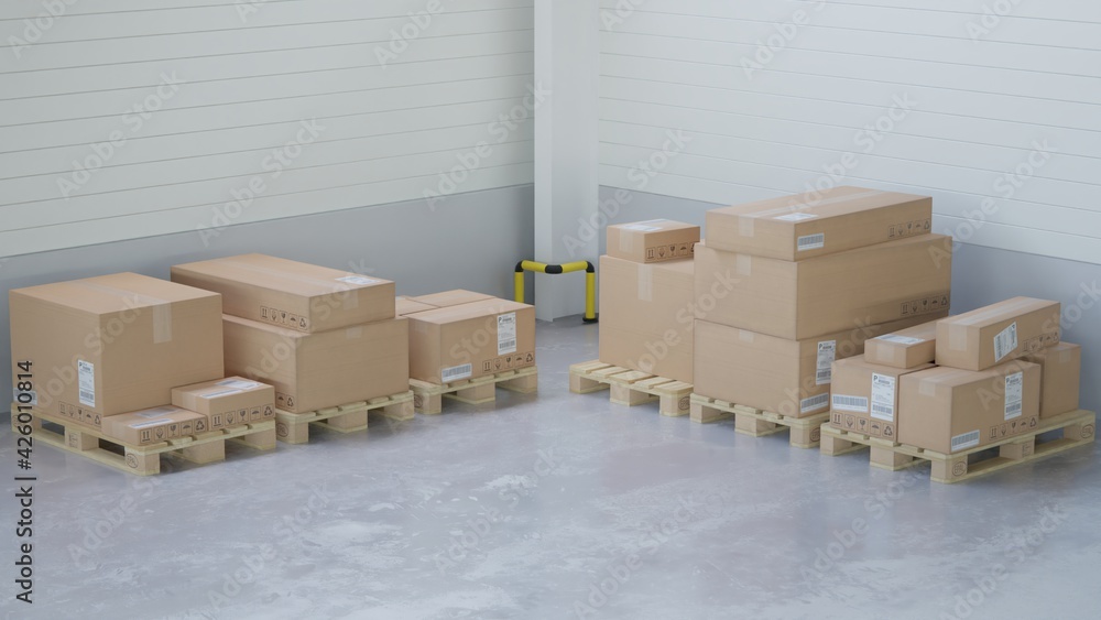 Wooden pallets with boxes - Pack 2 Wooden pallets with boxes - Pack 2