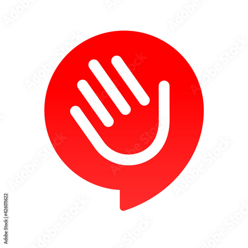 Hi. Sticker, logo or design for a t-shirt. Vector illustration