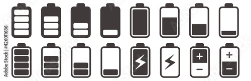 Signal and battery icons. Network signal strength and telephone charge level. 