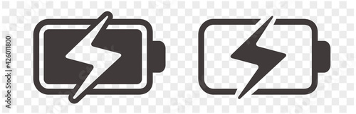 Signal and battery icons. Network signal strength and telephone charge level. 