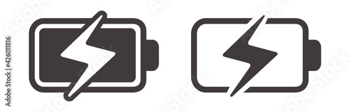 Signal and battery icons. Network signal strength and telephone charge level. 