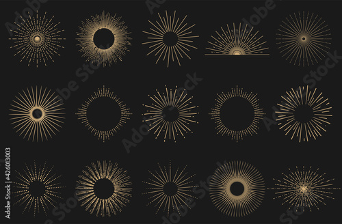 Retro sunburst effect on dark background