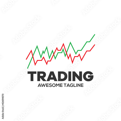trading financial vector logo. candlestick trading. trading stock symbol. market chart sign.