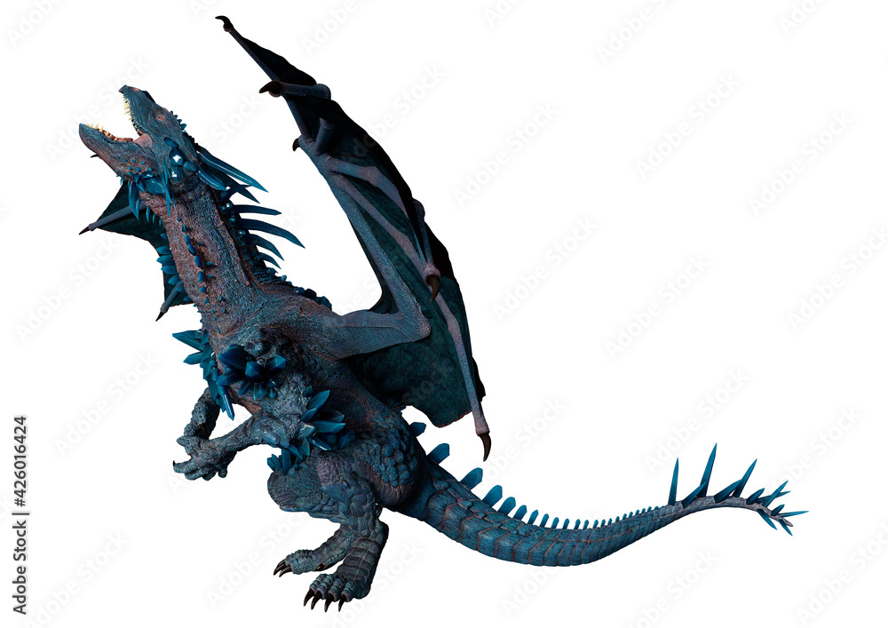 3D Rendering Fairy Tale Dragon on White 3D Rendering Fairy Tale Dragon on White