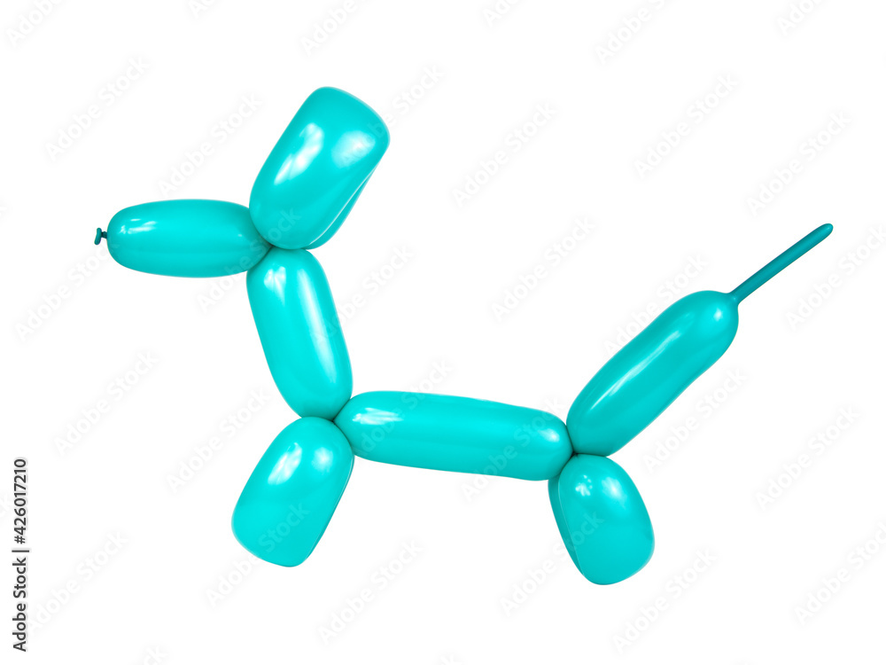 Party blue balloon dog isolated on the white background Party blue balloon dog isolated on the white background