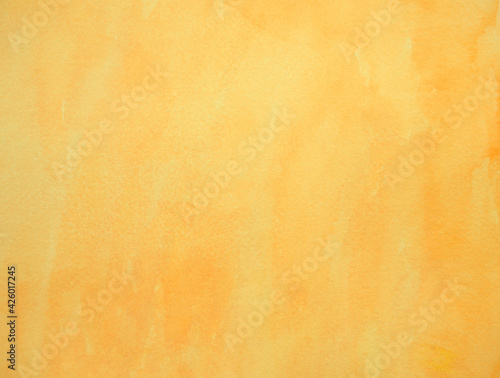Handmade, hand drawn. Pastel grunge yellow color watercolour texture background. Abstract painting artwork.