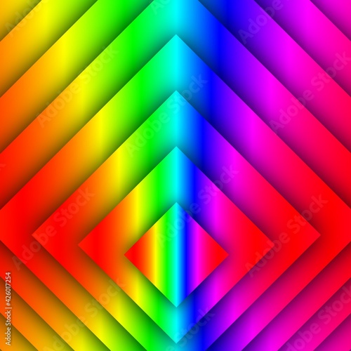 full rainbow spectrum on a black background patterns and 3D designs