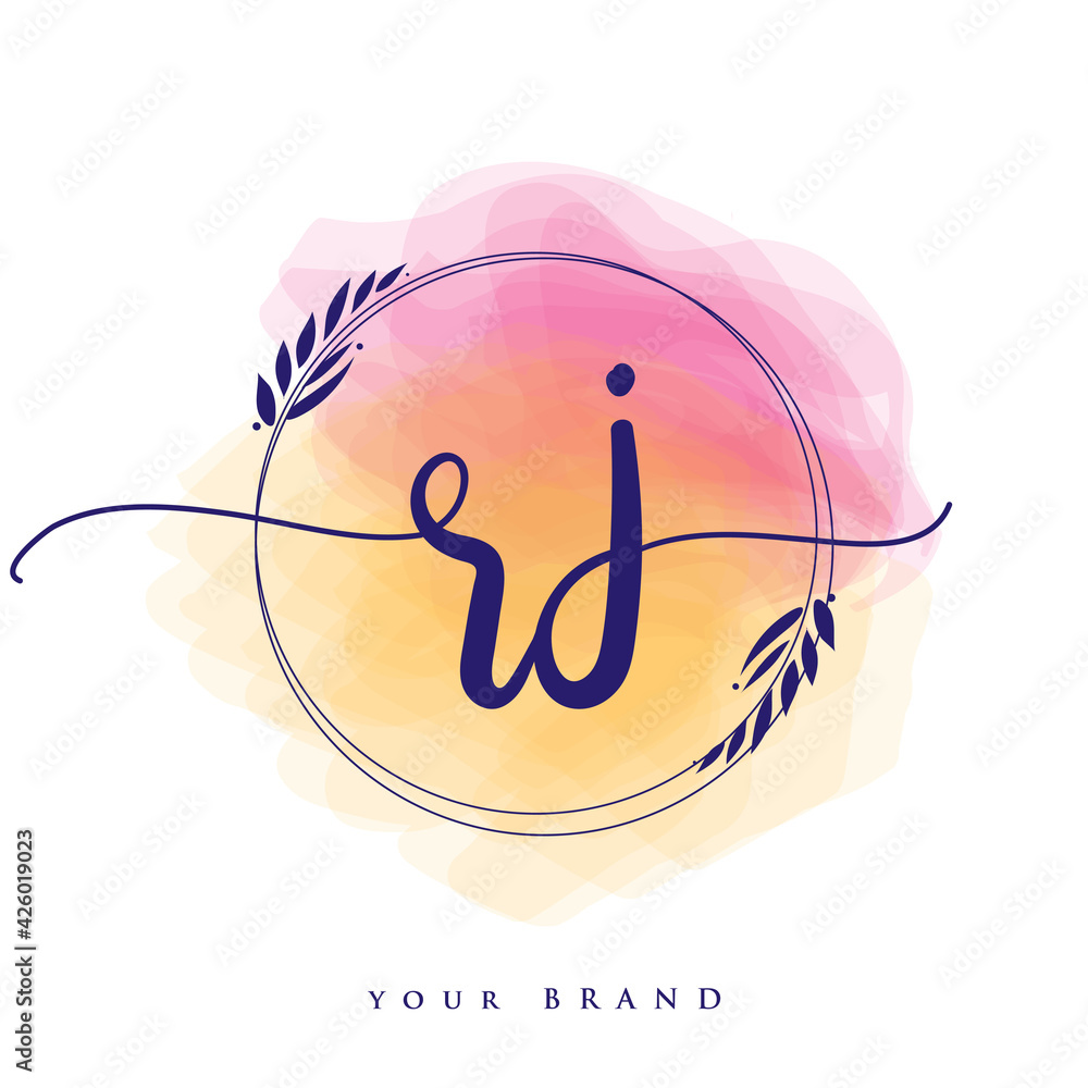 Initial Handwriting Logo Hand Lettering Initials Logo Branding