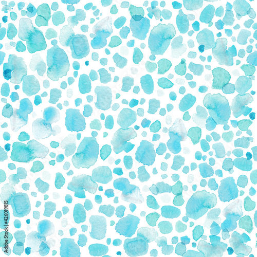 Pattern abstract paint spots on white background. Color watercolor stains and blots.