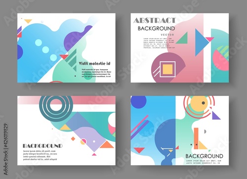 Covers with minimal designs. Abstract backgrounds. Vector frame for text Modern Art graphics for hipsters