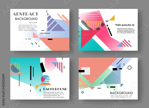 Covers with minimal designs. Abstract backgrounds. Vector frame for text Modern Art graphics for hipsters © mechkalo