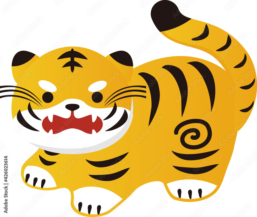 22年賀状 寅年 寅 虎 とら 土鈴 正月素材 かわいい おしゃれ イラスト Stock 벡터 Adobe Stock
