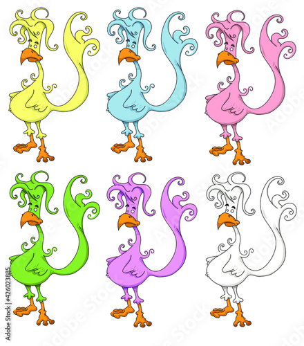 Oiseau style gallinacé coloré