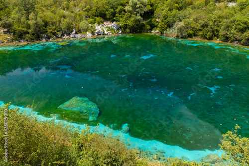 blue bottom at a depth of Lago di Cornino  Italy