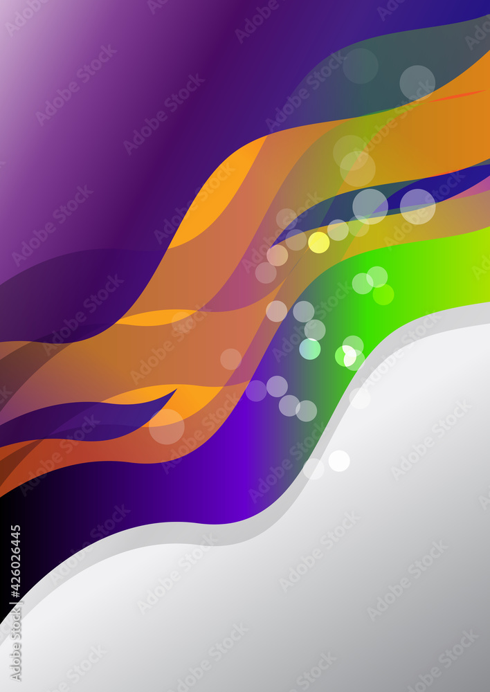 Orange Purple and Green Gradient Vertical Wave Business Background ...