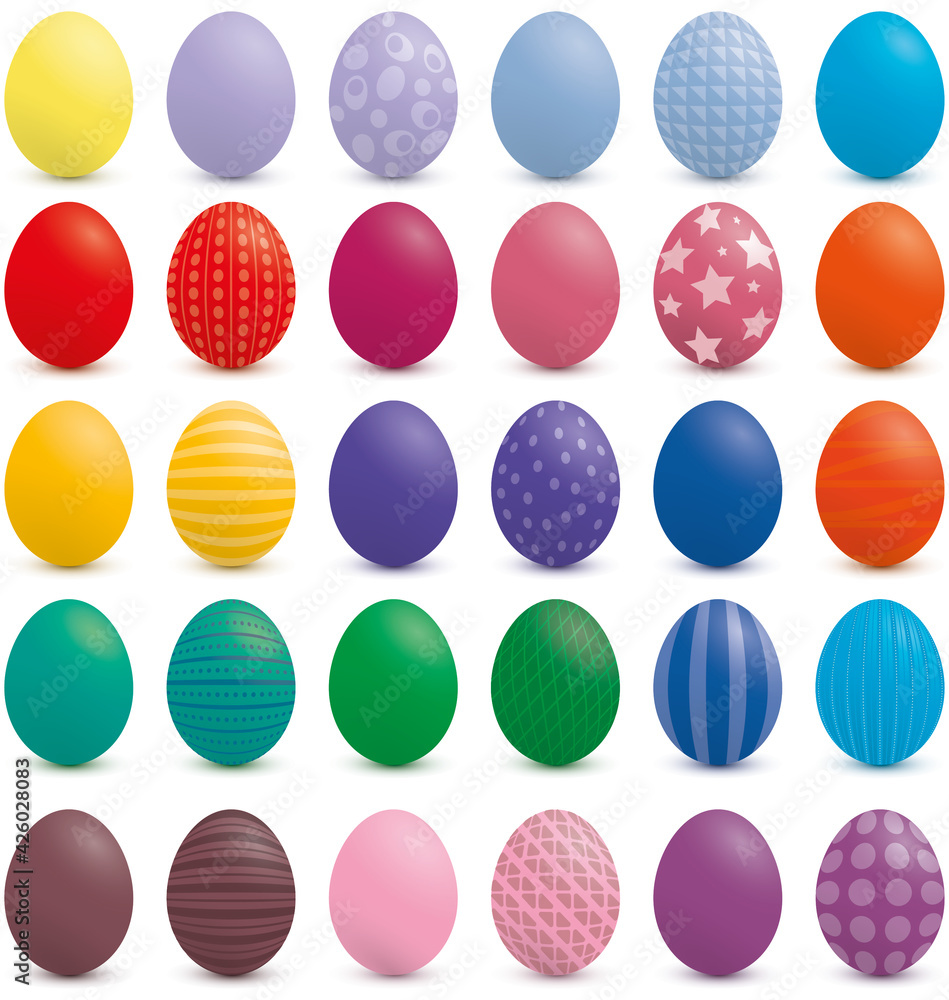 collection of colorful painted Easter eggs illustration holiday greeting card collection of colorful painted Easter eggs illustration holiday greeting card