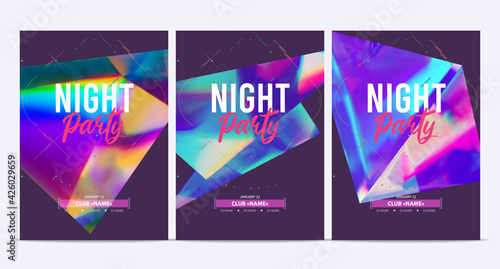 Dance party poster vector background template. Mesh