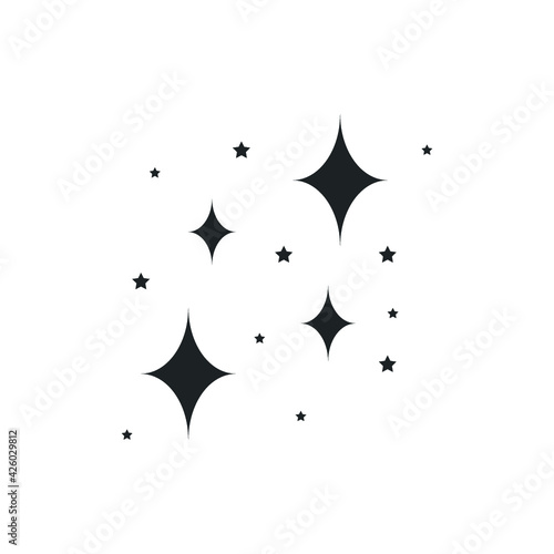 magic stars outline icon flat style