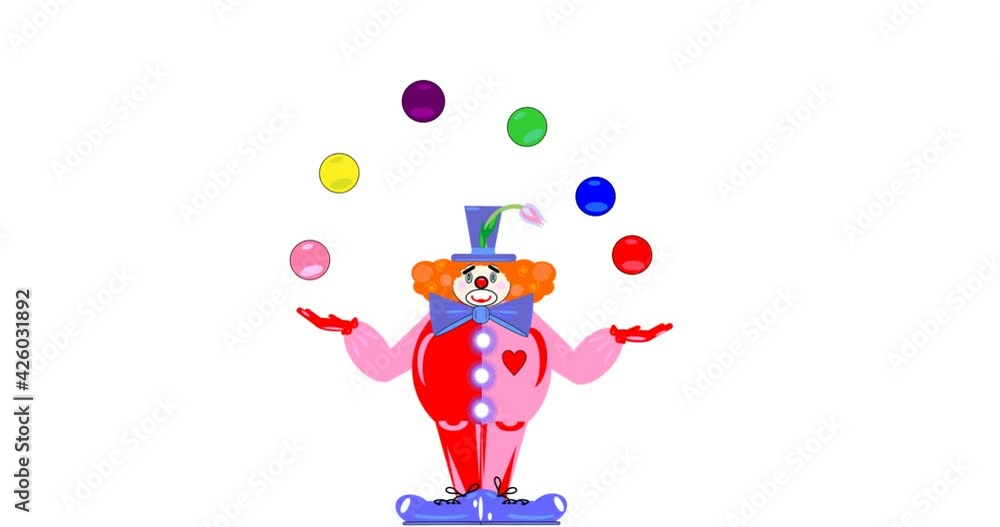 the abstract red clown with juggling balls the abstract red clown with juggling balls