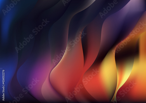 Abstract Red Yellow and Blue Wave Background Image
