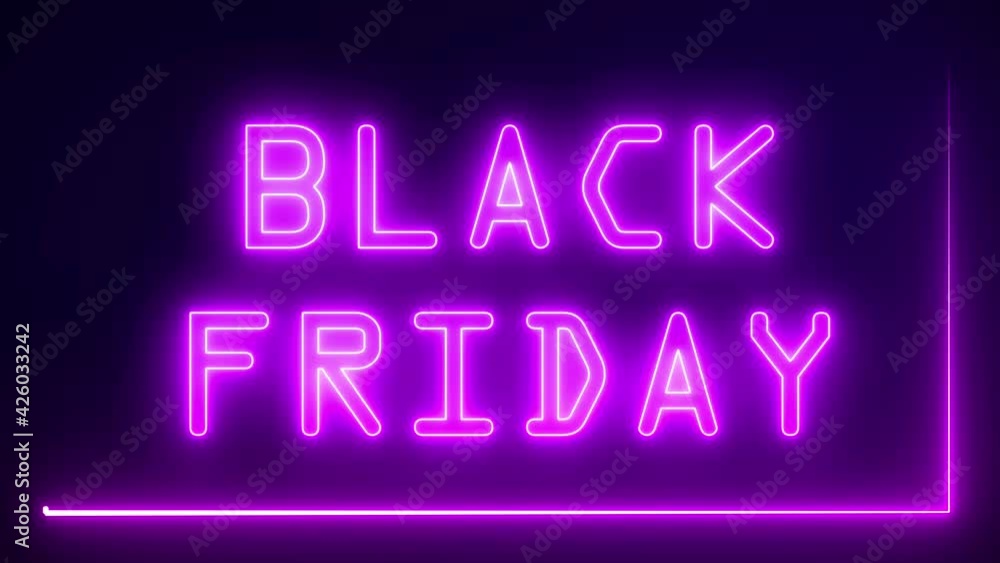 Animated glowing neon sign Black Friday on blue background. Seamless loop Animated glowing neon sign Black Friday on blue background. Seamless loop