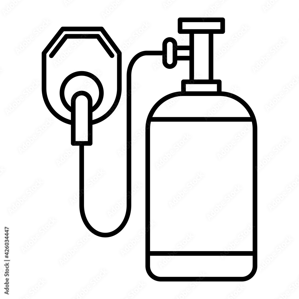 Vector Oxygen Outline Icon Design Vector Oxygen Outline Icon Design